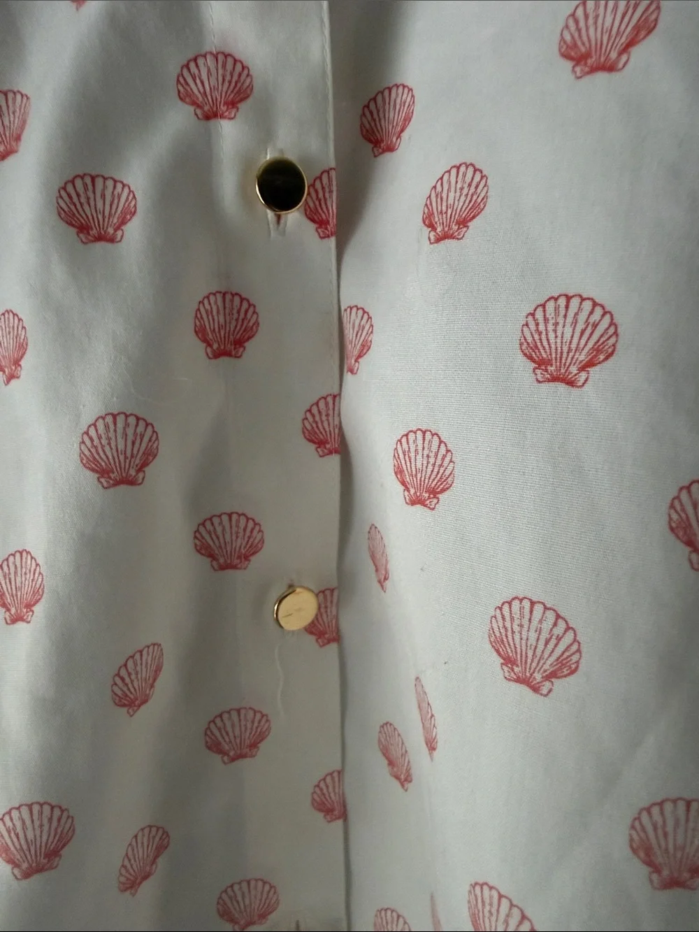 Chico's White Blouse with Shell Motif